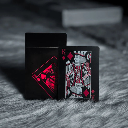 Matt Black Playing Cards – Waterproof PVC, 54 Cards Set